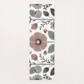 Skandinavisches Folk Florals - Stilvolle Primrosen Yogamatte (Rückseite)