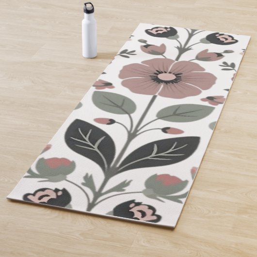 Skandinavisches Folk Florals - Stilvolle Primrosen Yogamatte (Beispiel)