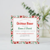 Skandinavisches Folkart Muster mit Vögeln Weihnach Einladung (Stehend Vorderseite)