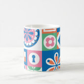 skandinavisches Folklore-Abstraktes Muster Kaffeetasse (Mittel)