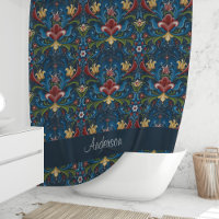 Skandinavisches Folklore Art Blue Floral Muster
