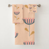 Skandinavisches Folklore-Muster in Peach Badhandtuch Set (Insitu)