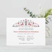 Skandinavisches Folklore Rentier Probe Abendessen Einladung (Stehend Vorderseite)