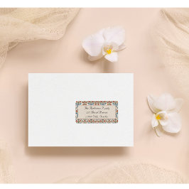 Skandinavisches Folkloredesign - Blume individuell Adressaufkleber