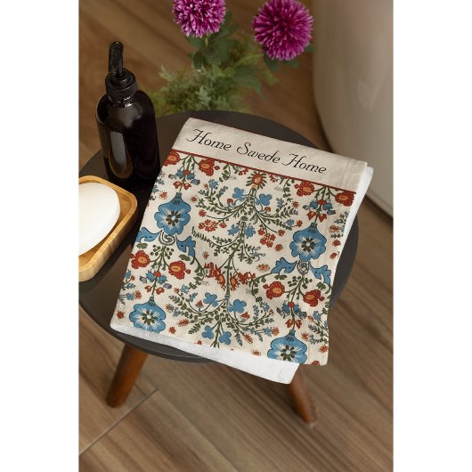 Skandinavisches Folkloredesign - Blume individuell Badhandtuch Set