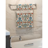 Skandinavisches Folkloredesign - Blume individuell Badhandtuch Set