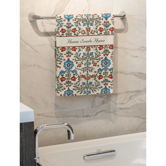 Skandinavisches Folkloredesign - Blume individuell Badhandtuch Set