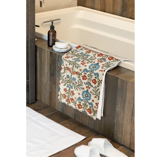 Skandinavisches Folkloredesign - Blume individuell Badhandtuch Set