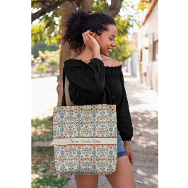 Skandinavisches Folkloredesign - Blume individuell Tasche