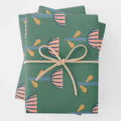 Skandinavisches Folkloremuster im Blumenmuster in  Geschenkpapier Set (Beispiel)