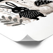 Skandinavisches Folklorepublikum Bunny & Mushroom Poster (Ecke)