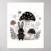 Skandinavisches Folklorepublikum Bunny & Mushroom  Poster (Vorne)
