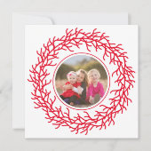 Skandinavisches Foto Rot und Weiß Feiertagskarte (Vorderseite)