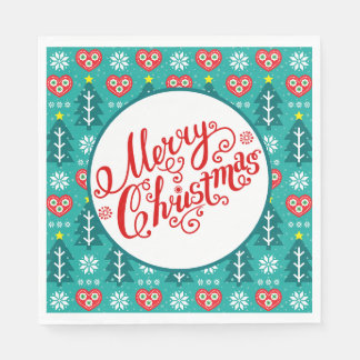 Skandinavisches Frohe Weihnachten  Serviette