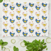 Skandinavisches Gelb & Blau Funny Funny Chips Oste Geschirrtuch (Gefaltet)