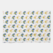 Skandinavisches Gelb & Blau Funny Funny Chips Oste Geschirrtuch (Horizontal)