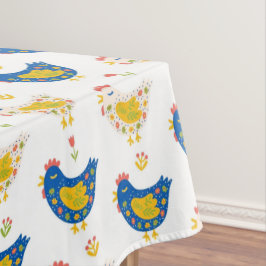 Skandinavisches Gelb & Blau Funny Funny Chips Oste Tischdecke