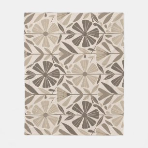 Skandinavisches geometrisches Blumenmotiv Fleecedecke
