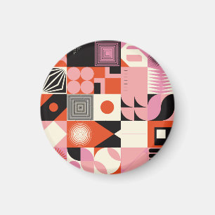Skandinavisches Geometrisches: Farbige Kunstmuster Magnet