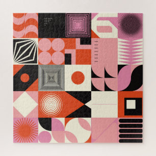Skandinavisches Geometrisches: Farbige Kunstmuster Puzzle