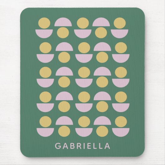 Skandinavisches geometrisches Grünes Blau Personal Mousepad (Vorne)