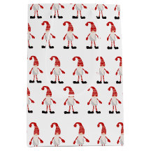 Skandinavisches Gnome Red White Grau Xmas Muster