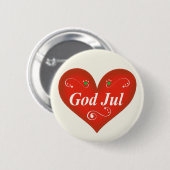 Skandinavisches Gott-Jul-Weihnachtsherz Button (Vorne & Hinten)