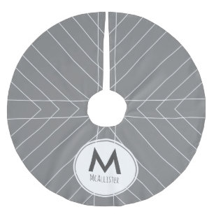 Skandinavisches Grau-Weiß-Weiß-Pfeile Polyester Weihnachtsbaumdecke