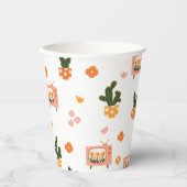 Skandinavisches Haus TV Nahtloses Muster Pappbecher (Vorderseite)