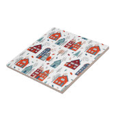 Skandinavisches Haus-Volkskunst-Muster Fliese (Seite)