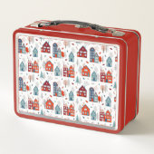 Skandinavisches Haus-Volkskunst-Muster Metall Brotdose (Rückseite)