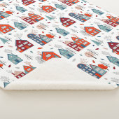 Skandinavisches Haus-Volkskunst-Muster Sherpadecke (3/4)