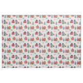 Skandinavisches Haus-Volkskunst-Muster Stoff (Fat Quarter (45,7 x 55,9 cm))