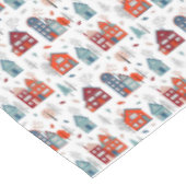 Skandinavisches Haus-Volkskunst-Muster Tischdecke (Schrägansicht)