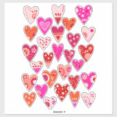 Skandinavisches Herz Aufkleber (Blatt)