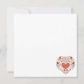 Skandinavisches Herzvalentine Feiertagskarte (Rückseite)