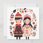 Skandinavisches Herzvalentine Feiertagskarte (Vorderseite)