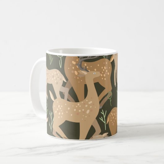 Skandinavisches Hirschwald Kaffeetasse (Vorderseite Links)