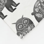 Skandinavisches Holzland Tierart Graues Muster Fleecedecke (Ecke)