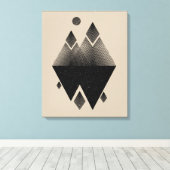 skandinavisches Inspiriertes Dreieck-Design Leinwanddruck (Insitu (Holzboden))