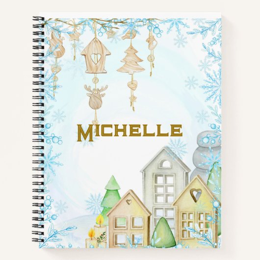 Skandinavisches inspiriertes Notebook. Bearbeitbar Notizblock (Vorderseite)