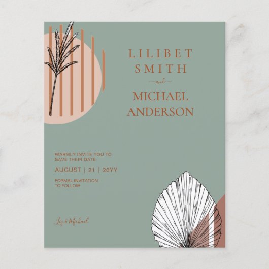 Skandinavisches Japandi - Abstrakte Formen SAVE TH Flyer (Vorne)