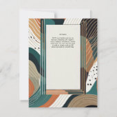 Skandinavisches Japandi Hochzeit Abstraktes Grünbr Einladung (Rückseite)