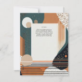 Skandinavisches Japandi Hochzeit Abstraktes Grünbr Einladung (Rückseite)