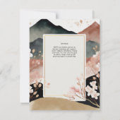 Skandinavisches Japandi Hochzeitthema Cherry Bloss Einladung (Rückseite)