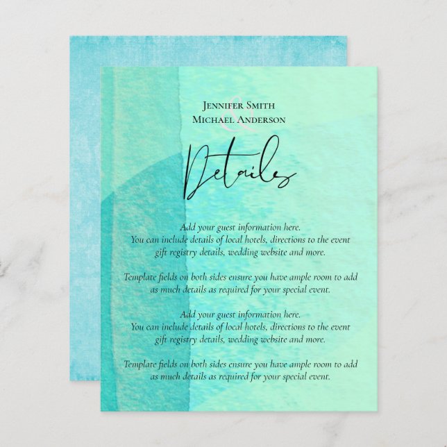 Skandinavisches Japandi Moderne Abstrakte Hochzeit (Vorne/Hinten)