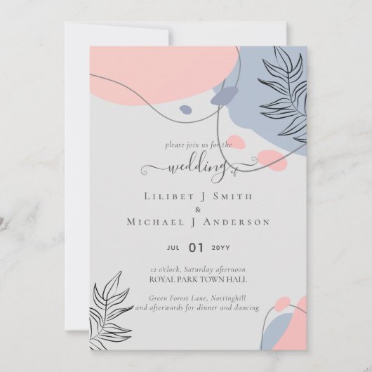 Skandinavisches Japandi Moderne Abstrakte Hochzeit (Vorderseite)