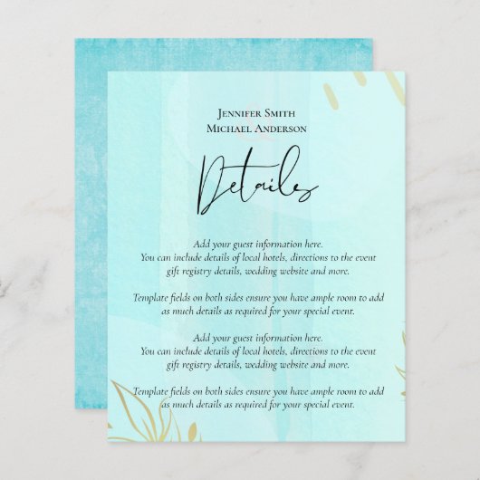 Skandinavisches Japandi Moderne Abstrakte Hochzeit (Vorne/Hinten)