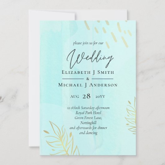 Skandinavisches Japandi Moderne Abstrakte Hochzeit (Vorderseite)