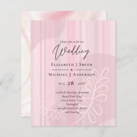 Skandinavisches Japandi Moderne Abstrakte Hochzeit (Vorne/Hinten)